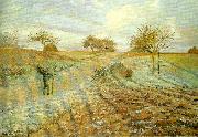 Camille Pissarro hoarfrost the old road to ennery oil